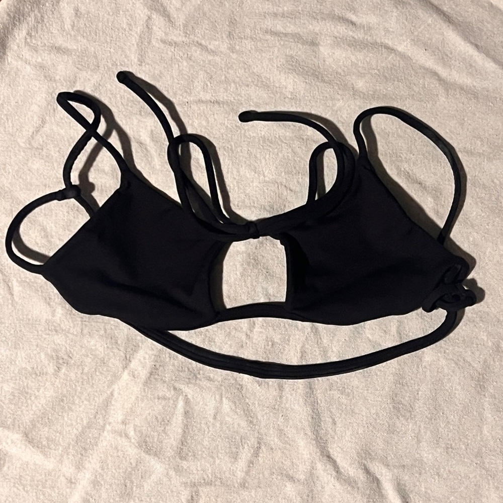 Indah Black Swim Bra with Keyhole Detail